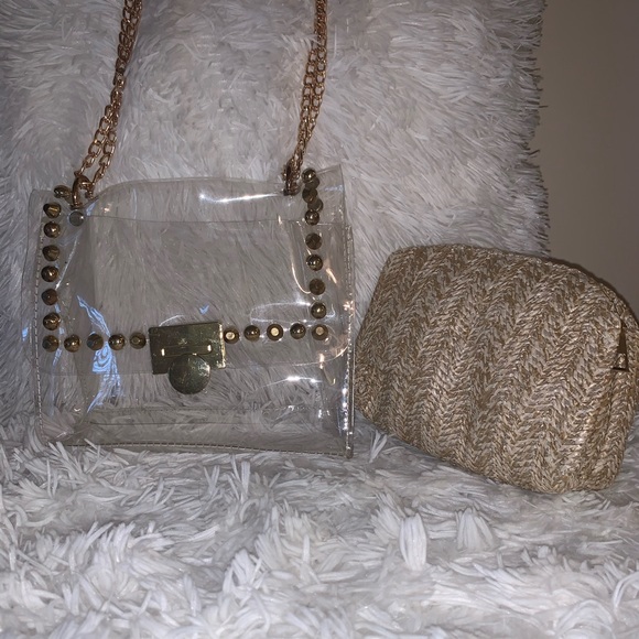 NEW SEE THROUGH SHOULDER BAG W/REMOVABLE PURSE 🌹 - Picture 3 of 5